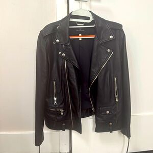 Leather biker jacket size m
